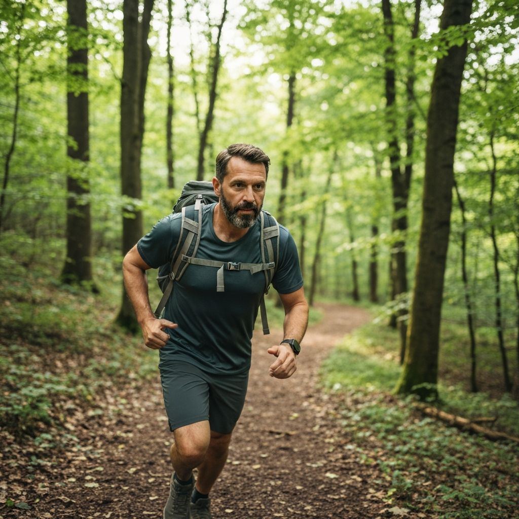 Man engaged in healthy outdoor activity